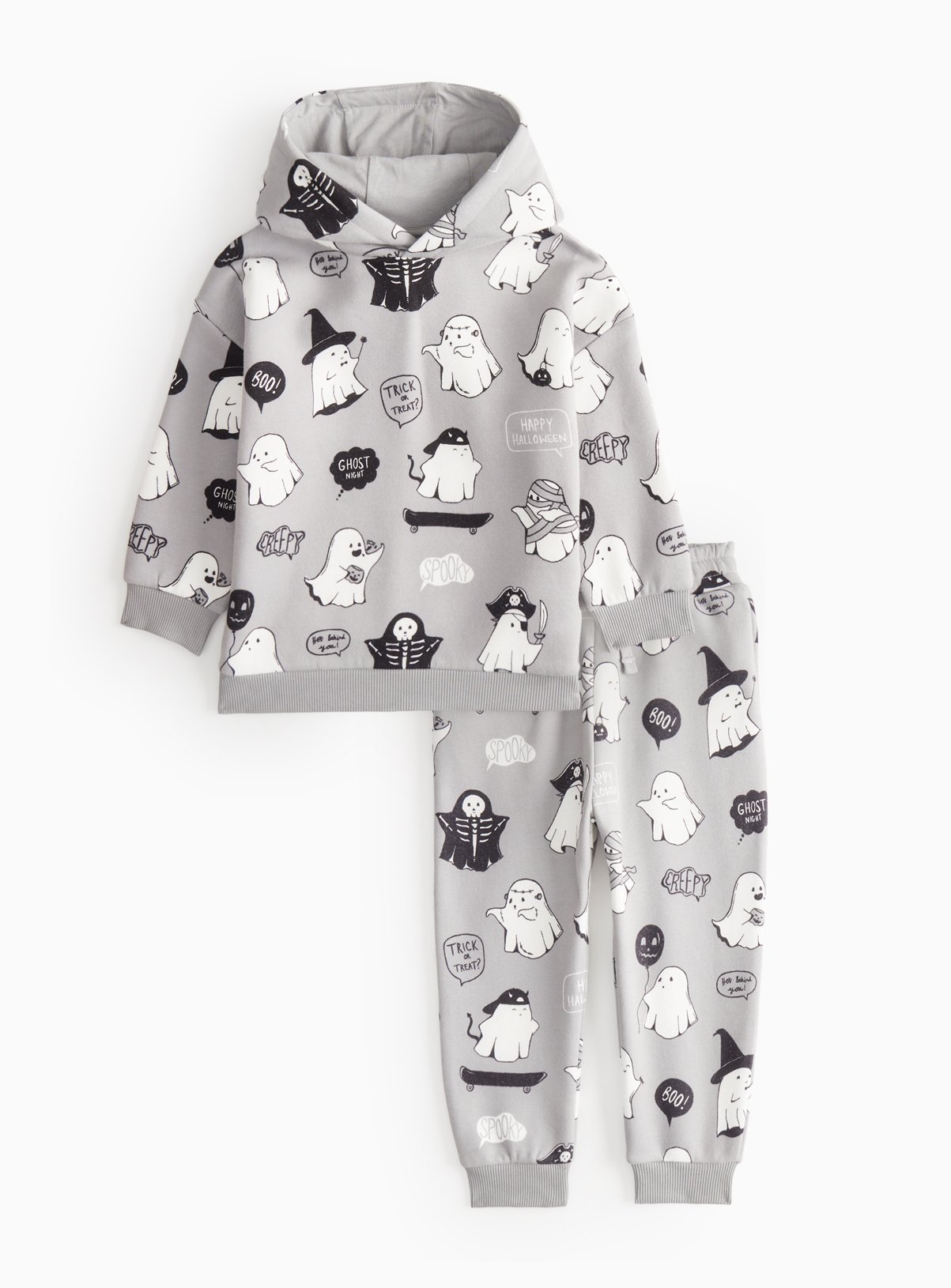 Halloween All Over Ghost Print Sweat Set 