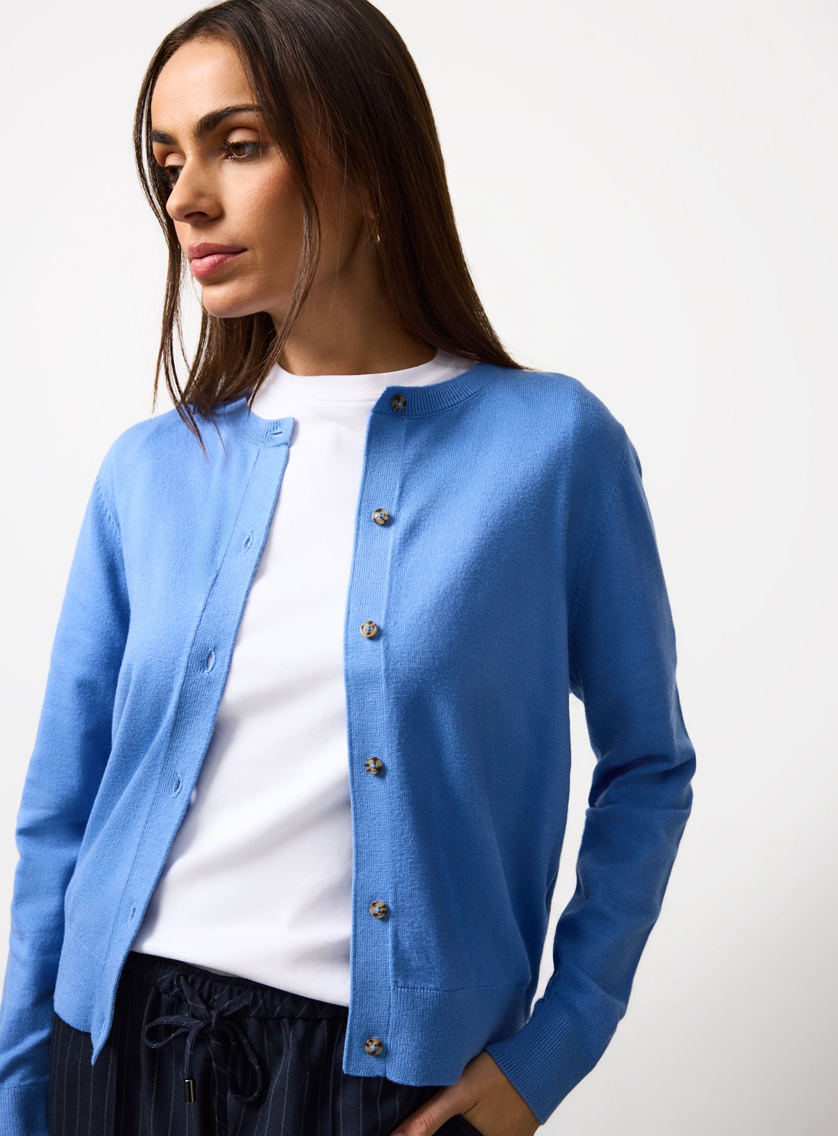 Blue Soft Touch Button Cardigan 22