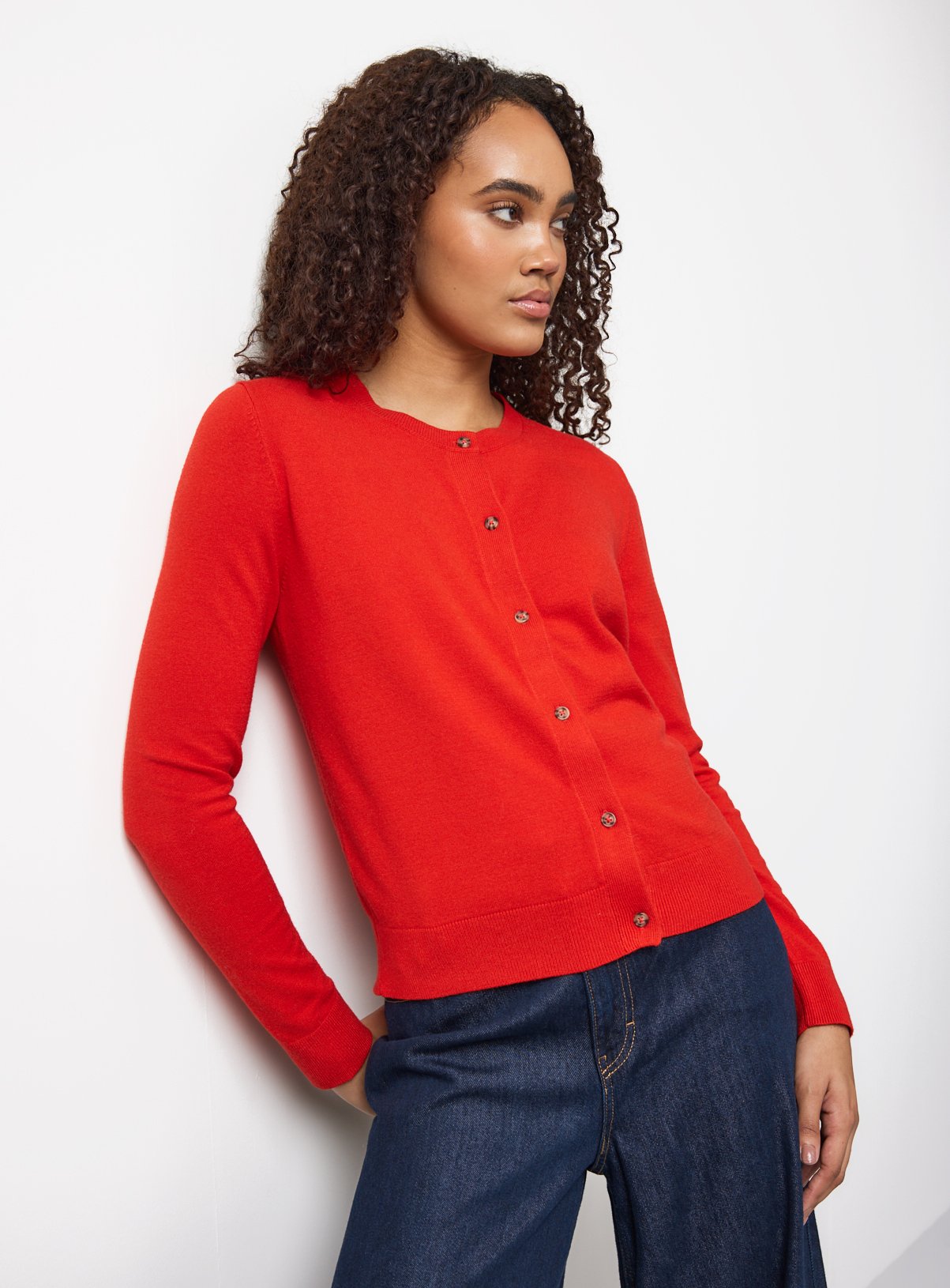 Red Soft Touch Button Cardigan 20