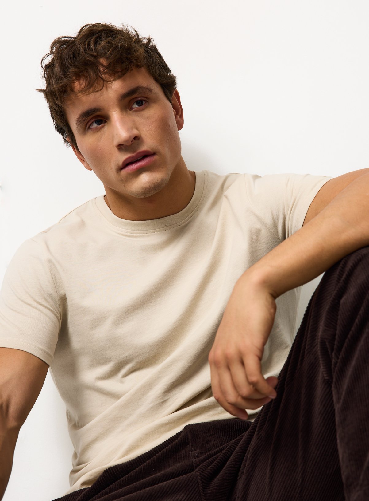 The Pure Cotton Tee - Stone L