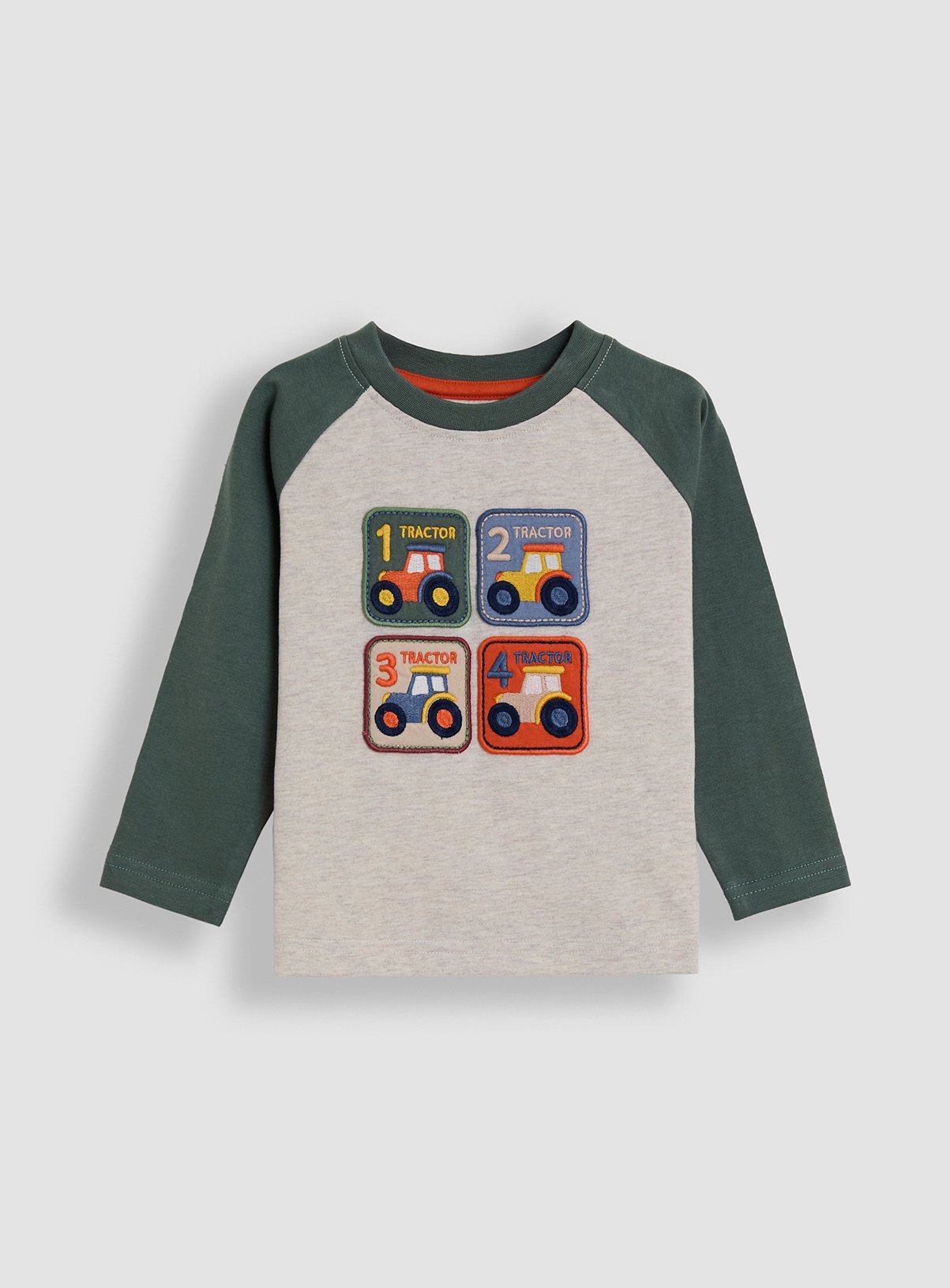 JOJO MAMAN BÉBÉ Tractor Patch Applique Top