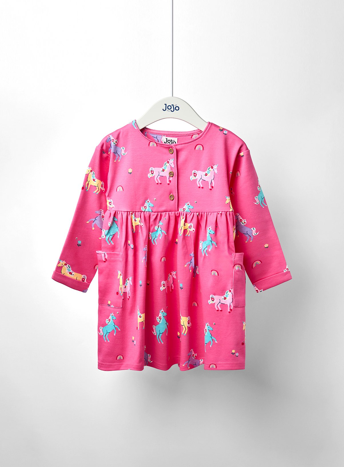 JOJO MAMAN BÉBÉ Unicorn Button Front Dress 