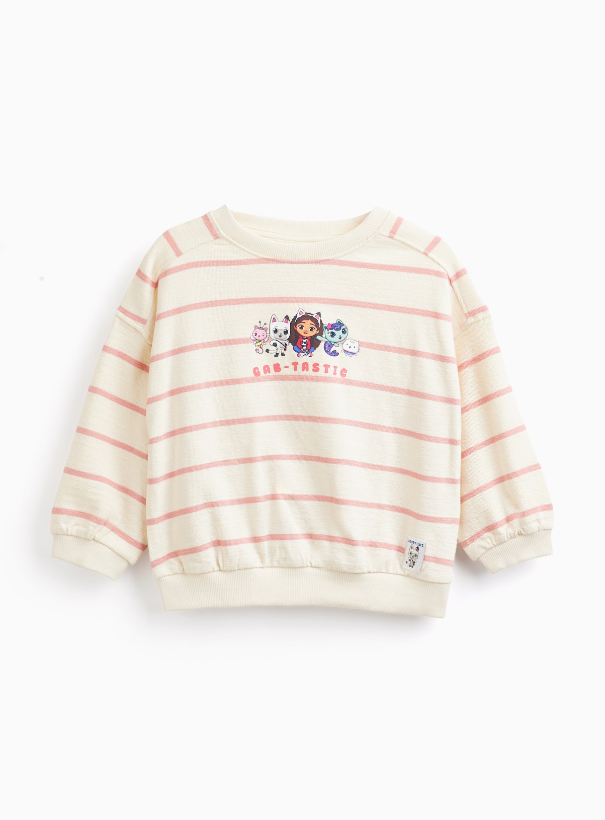 Cream Striped Gabby Print Sweatshirt 