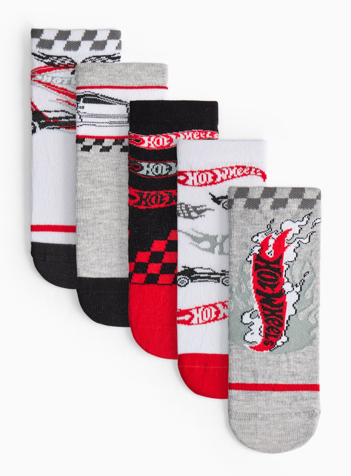 Hot Wheels Ankle Socks 5 Pack 