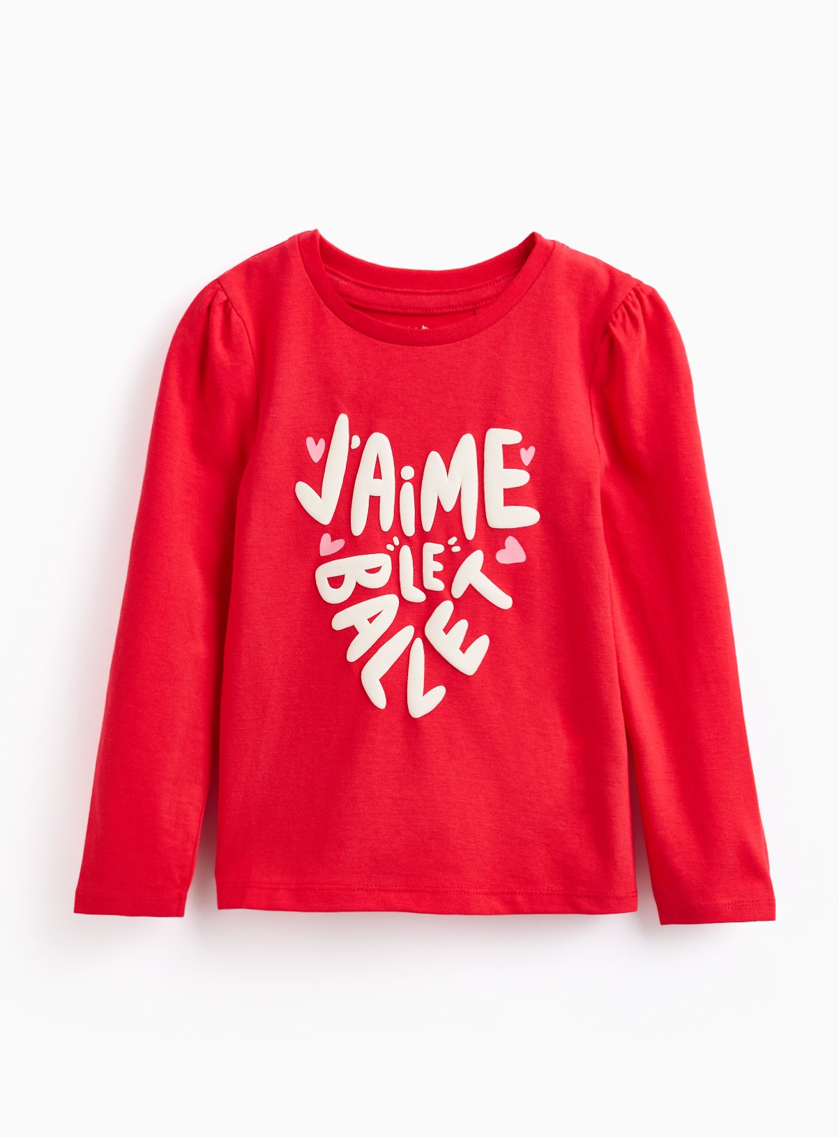 Red Heart Ballet Print Long Sleeve T-Shirt 