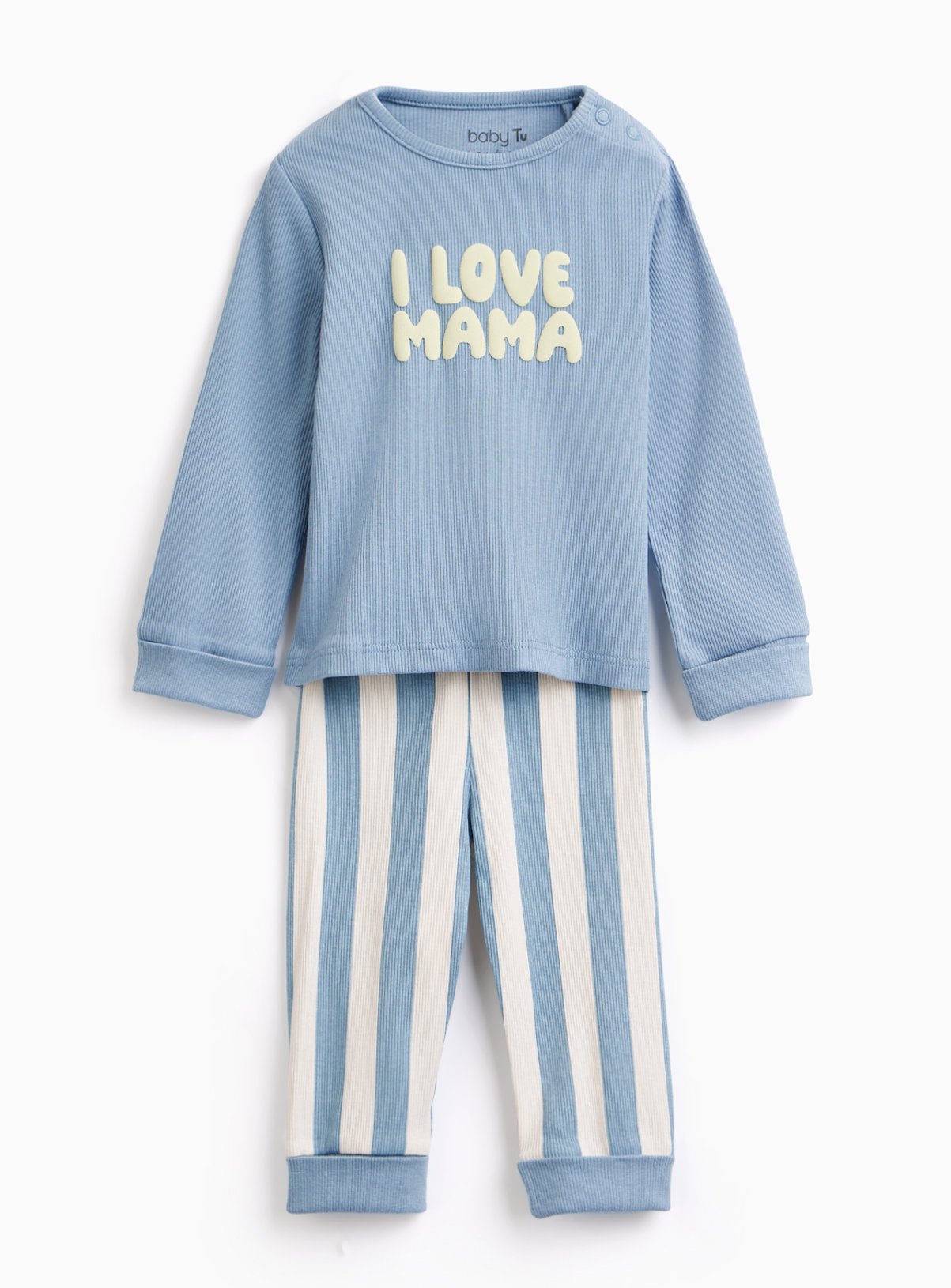 Blue I Love My Mama Pyjama Set 