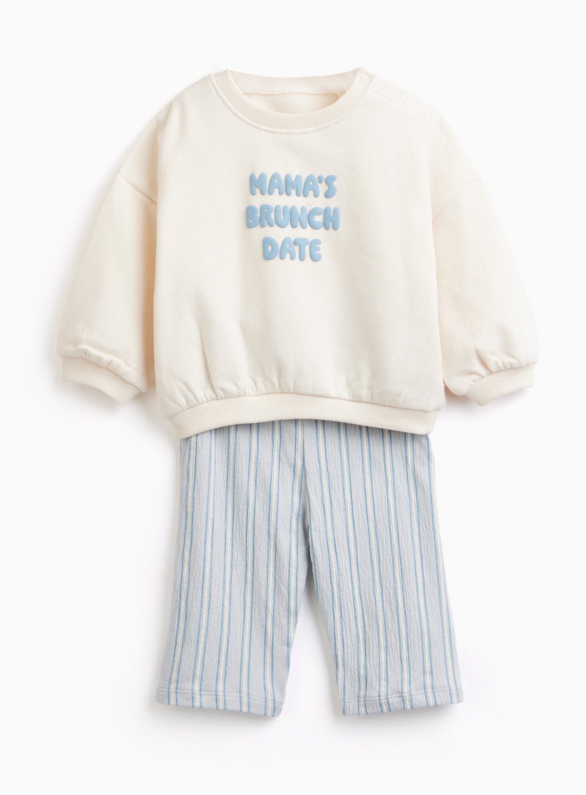 White Mama's Brunch Date Sweat & Trousers Set 6-9 months