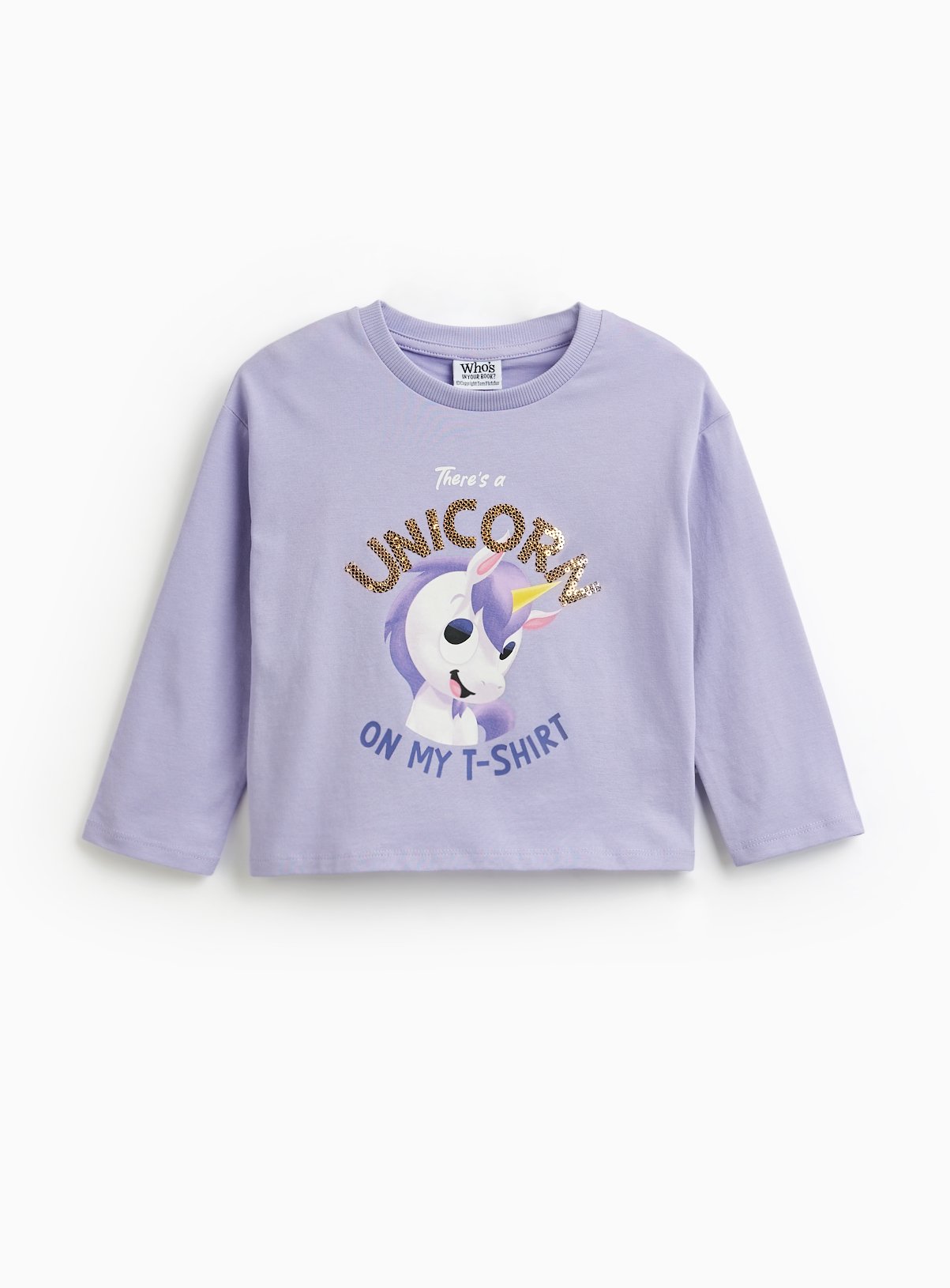 Lilac Unicorn Print Long Sleeve Tee