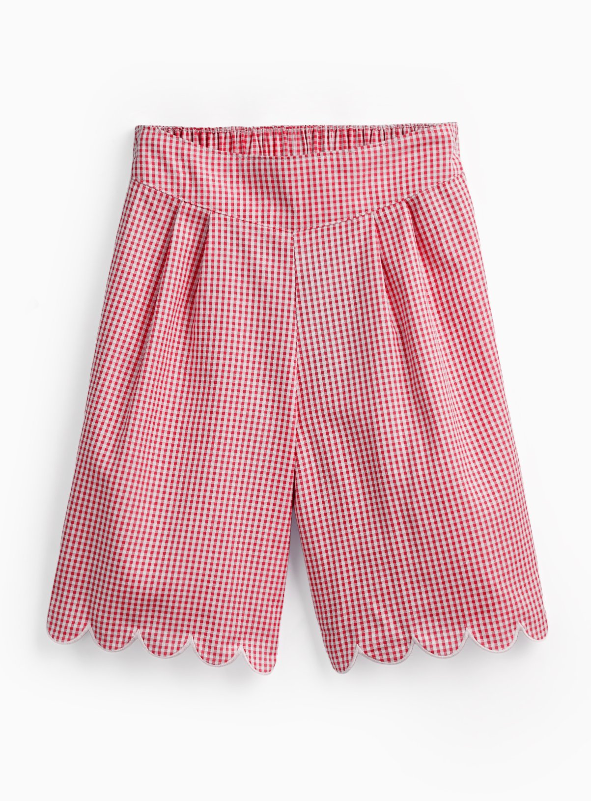 Red Gingham Scallop Edge Culottes 9 years