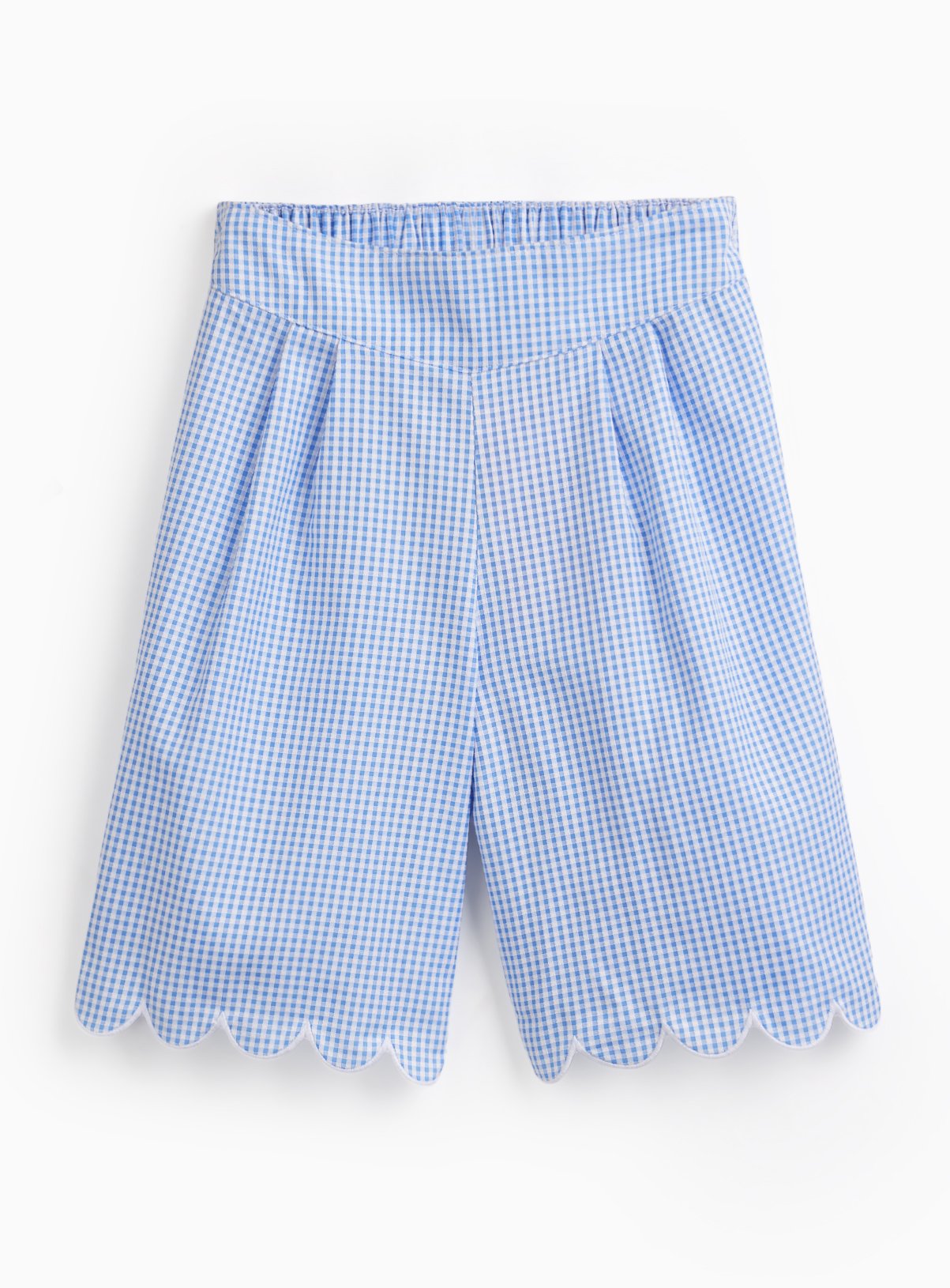 Blue Gingham Scallop Edge Culottes 5 years