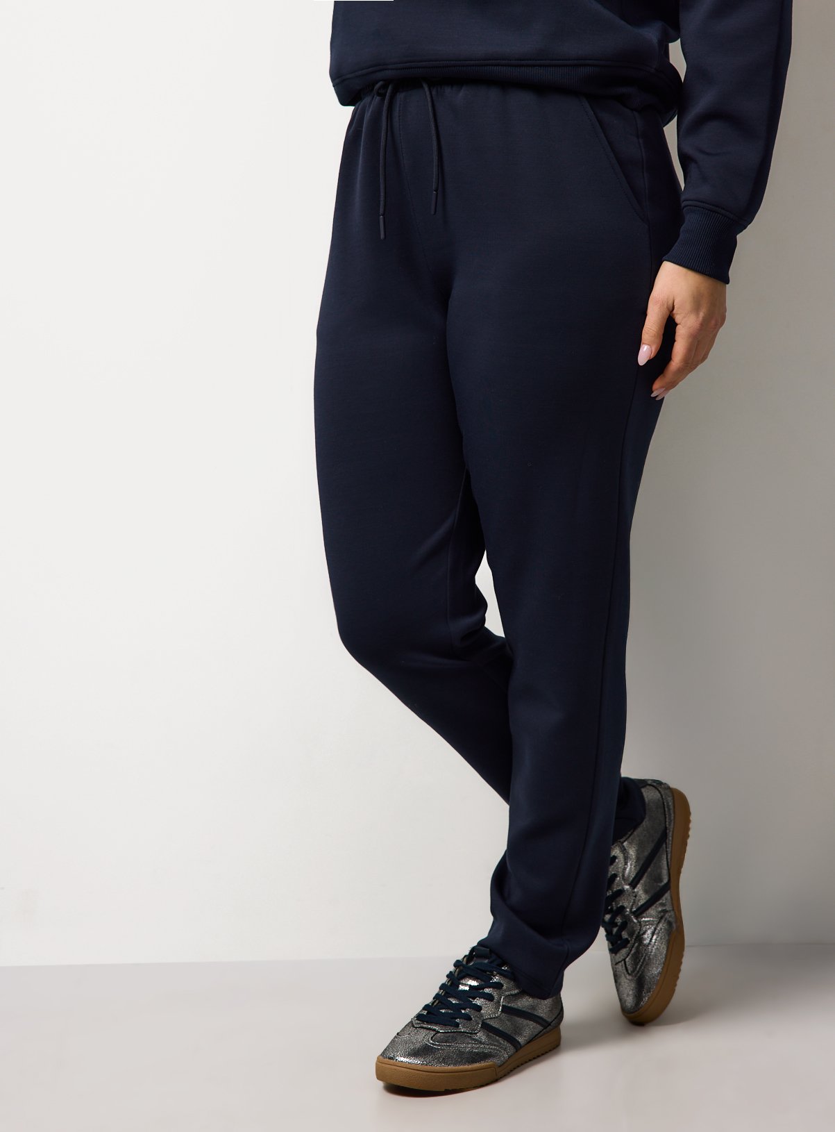 Navy Tapered Leg Co-ord Joggers L
