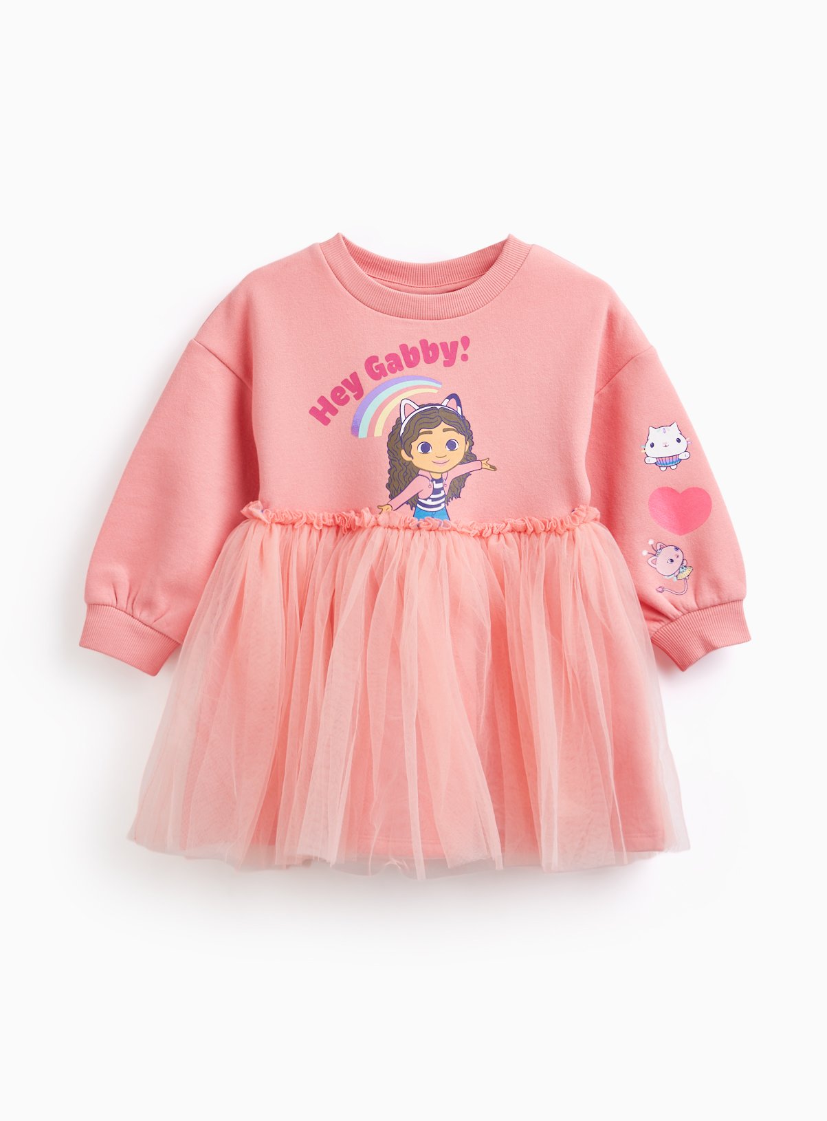 Pink Gabby Print Tutu Sweatshirt Dress