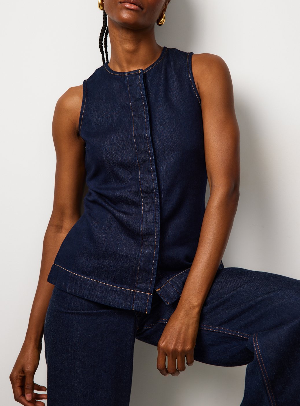 Denim Longline Co-ord Waistcoat 22