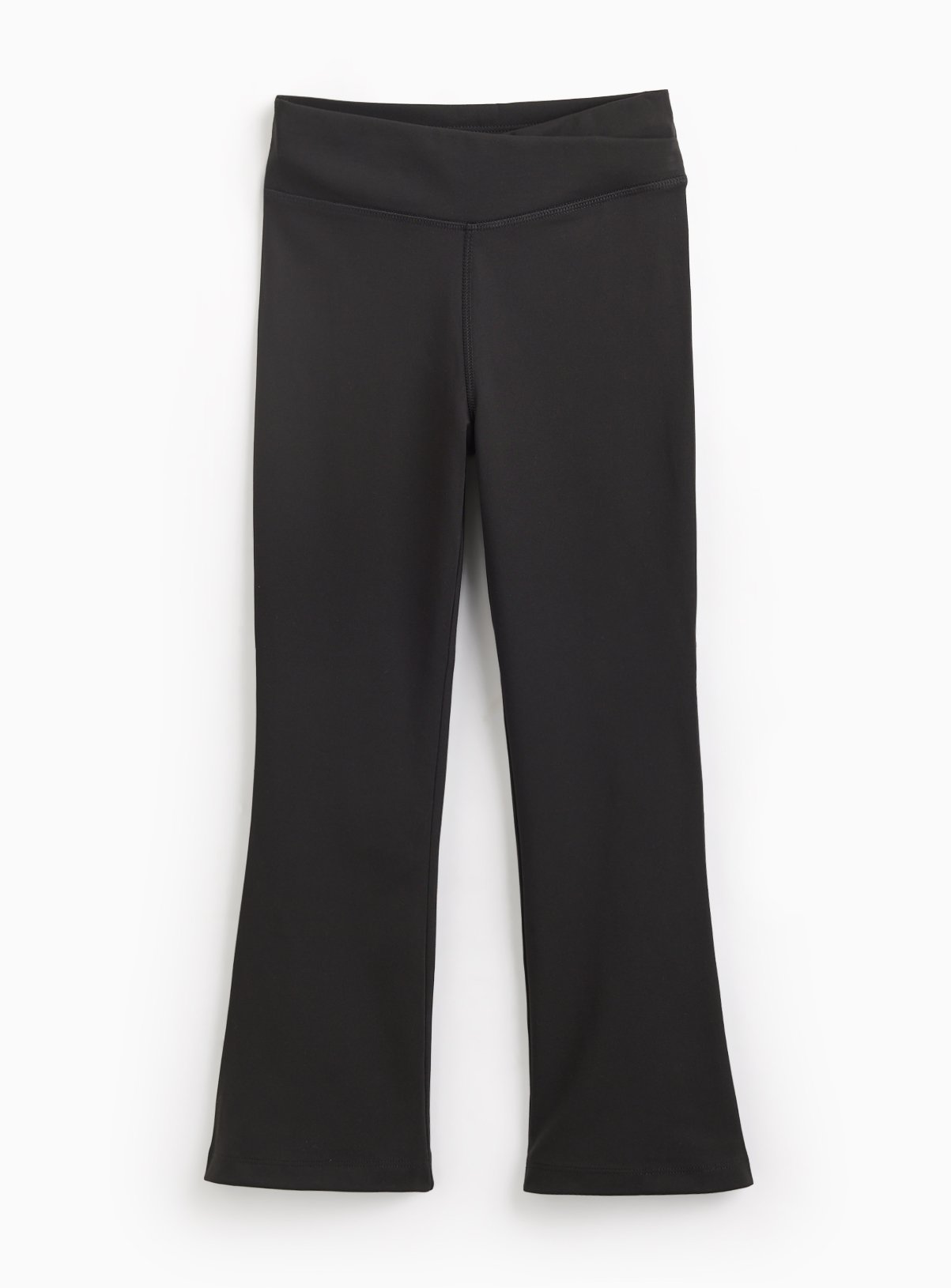 Black Wrap Front Flared Yoga Pants 