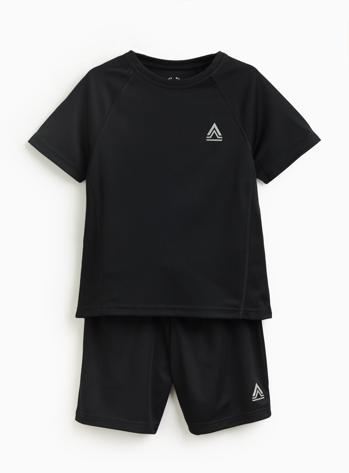 Black T-Shirt & Shorts Active Set 