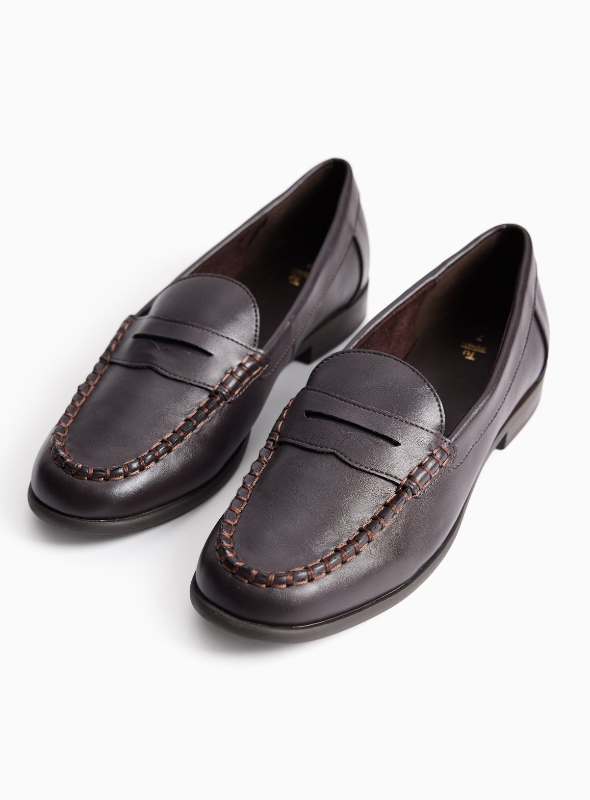 Brown Faux Leather Loafers
