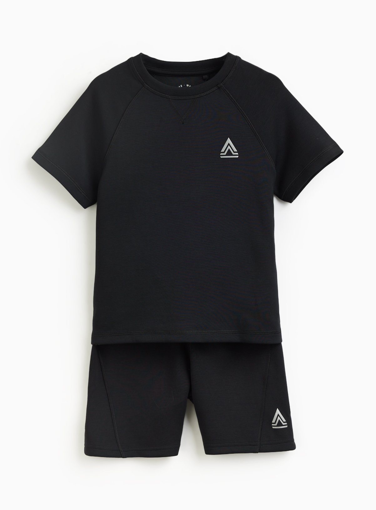 Black T-Shirt & Shorts Active Set 