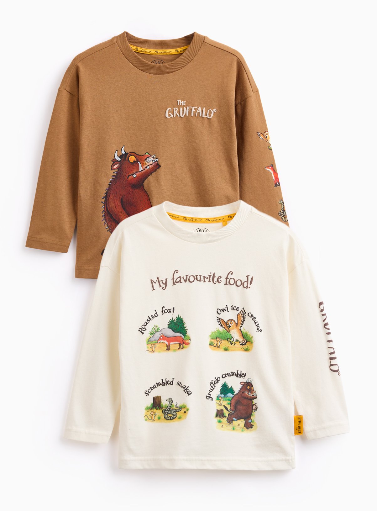 The Gruffalo Character Print Long Sleeved T-Shirts 2 Pack 4-5 years