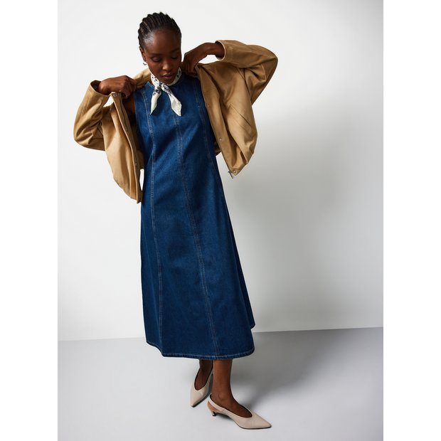 tu clothing denim dress Buy Mid Denim Seam Detail Midaxi Dress 10 | Midaxi