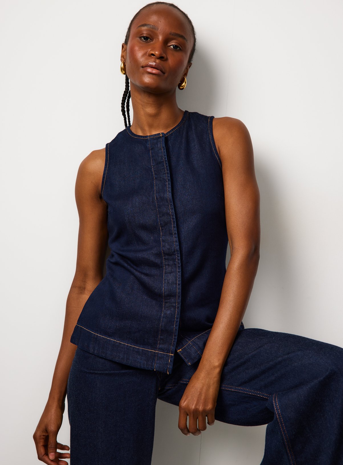 Denim Longline Co-ord Waistcoat 