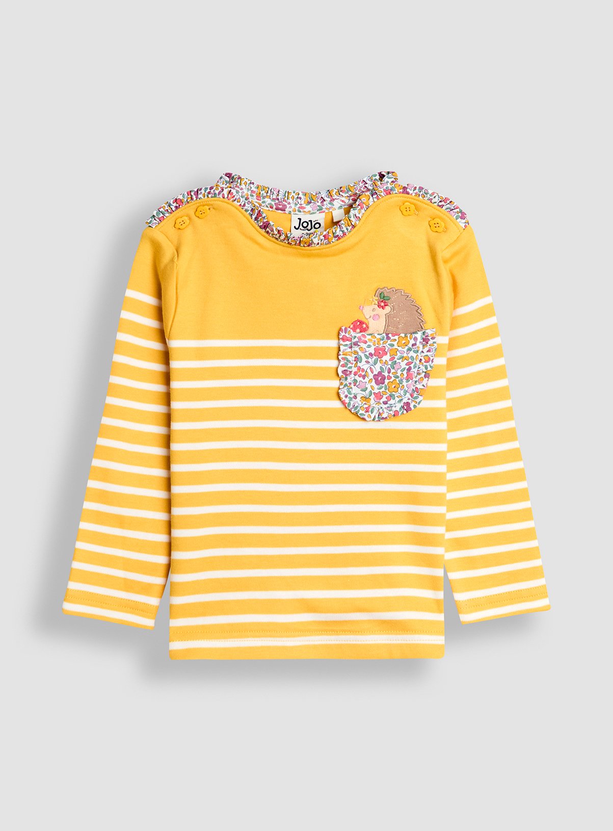 JOJO MAMAN BÉBÉ Hedgehog Pocket Frill Top 