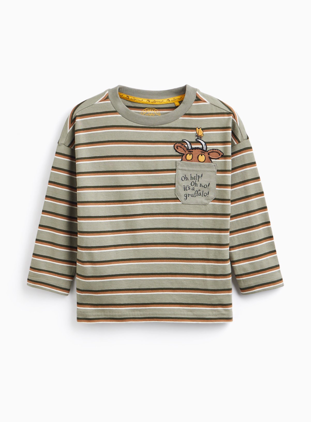 Green Striped Grufallo Long Sleeve T-Shirt 