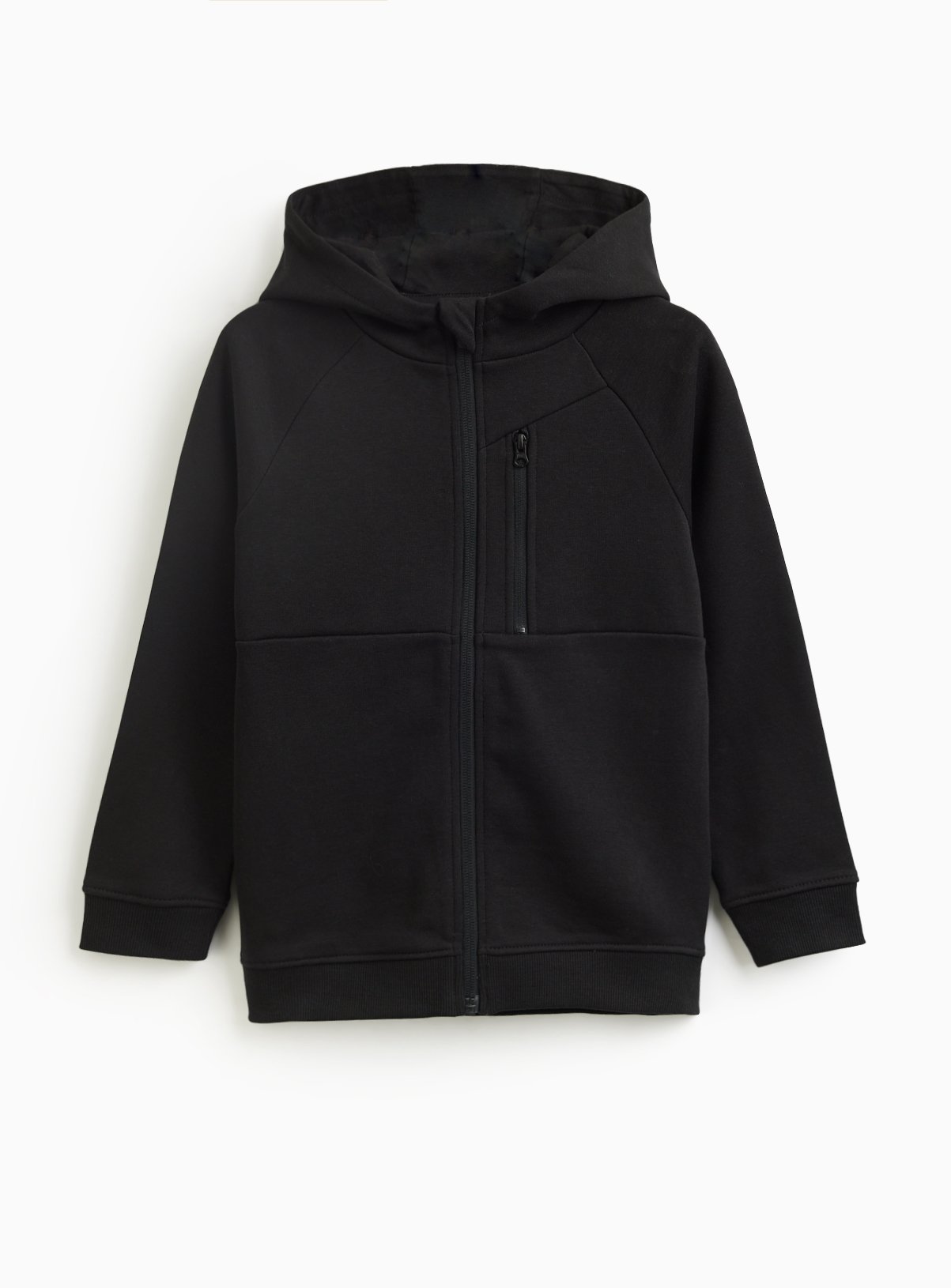 Black Zip Through Sweat Jacket 
