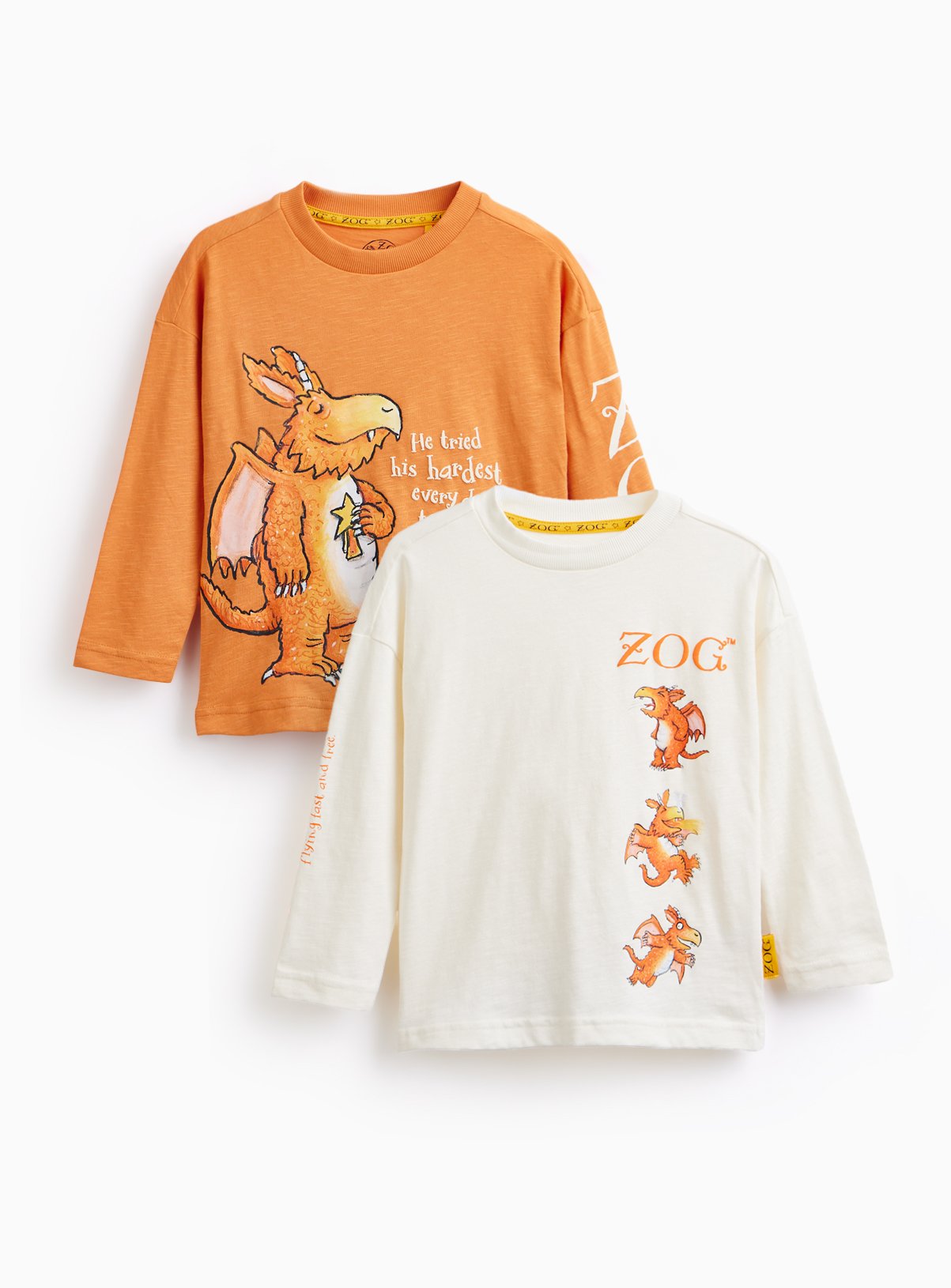 Zog Character Print Long Sleeve T Shirts 2 Pack 5-6 years