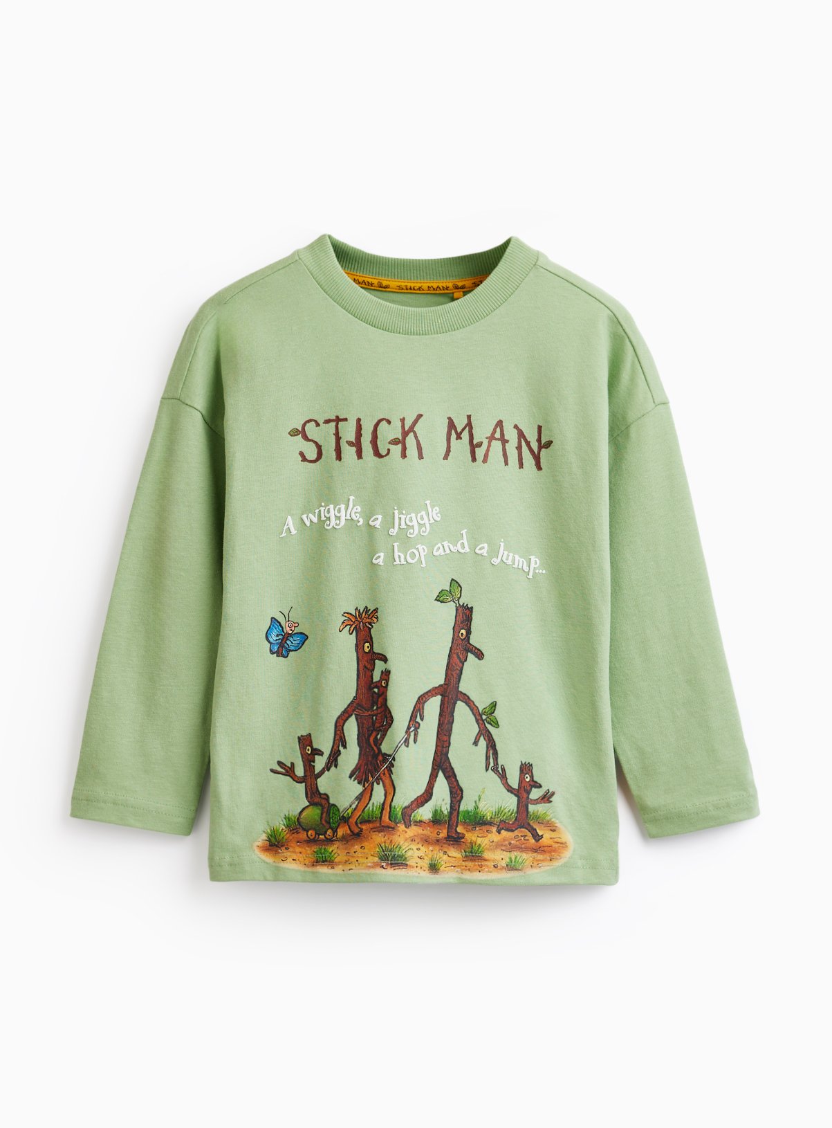 Green Stick Man Print Long Sleeve Tee 