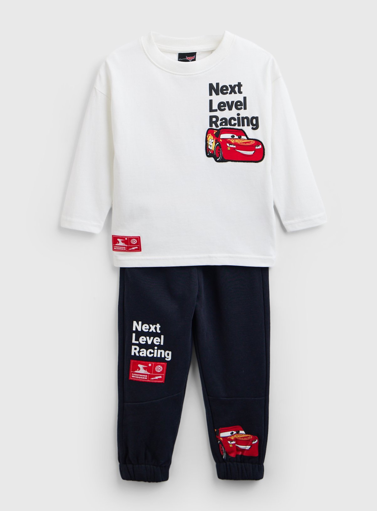 Disney Cars Lightning McQueen Print Long Sleeve T Shirt & Joggers Set