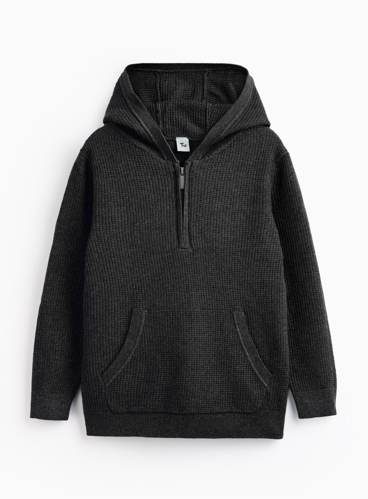 Stonewashed Knitted Hoodie 