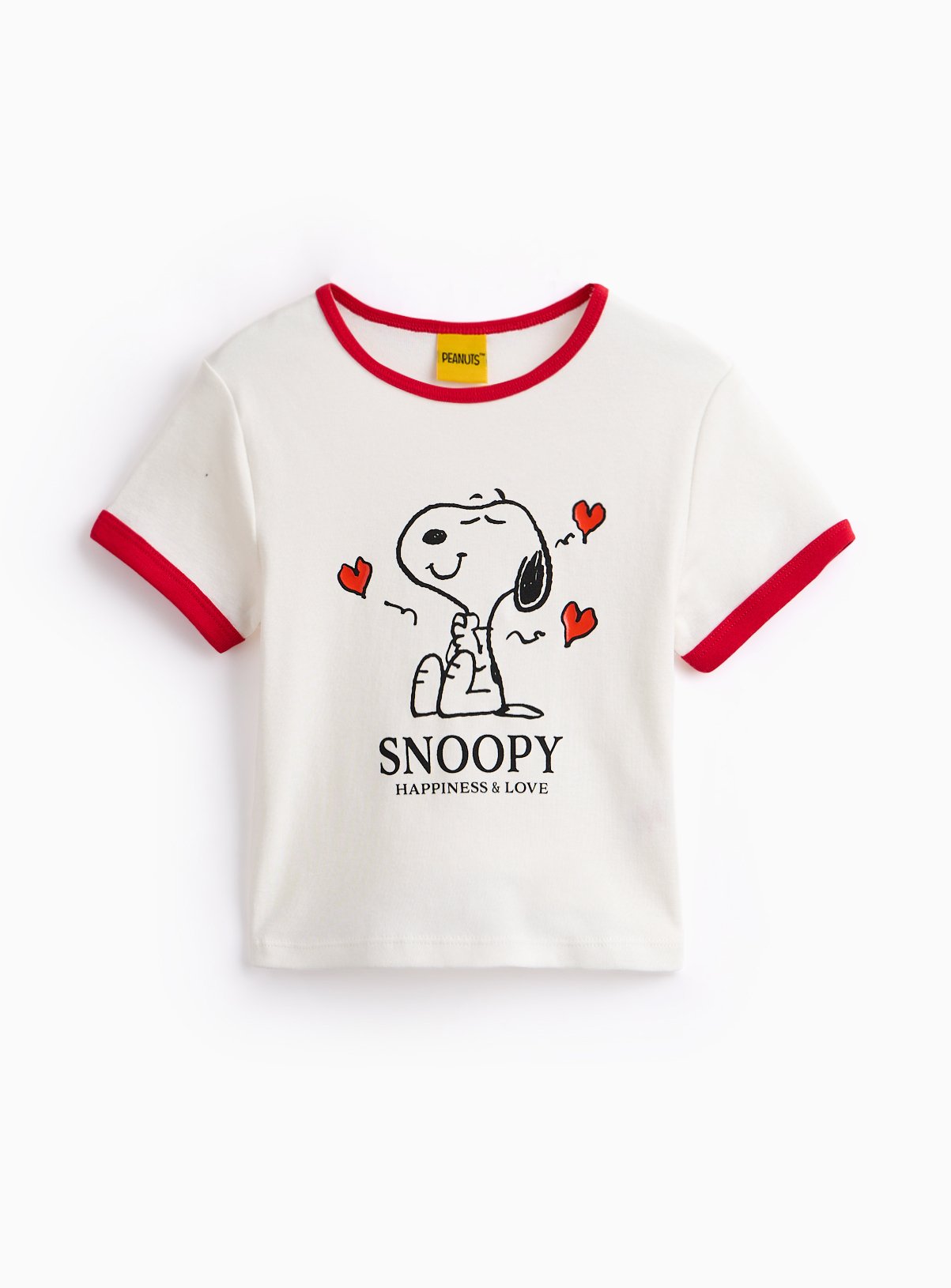 White Peanuts Graphic Ringer T-Shirt 10 years