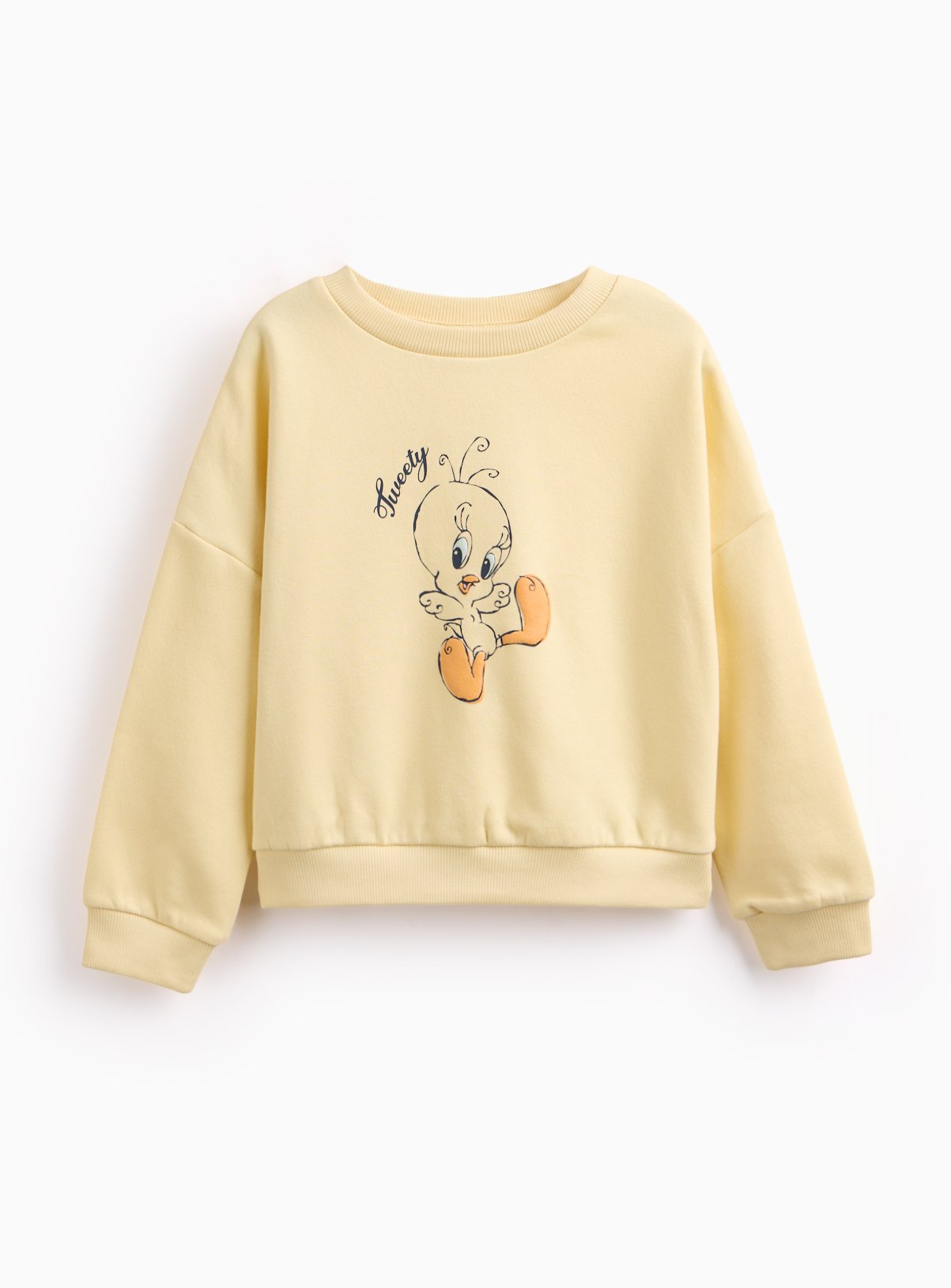Looney Tunes Yellow Tweety Bird Graphic Sweatshirt 