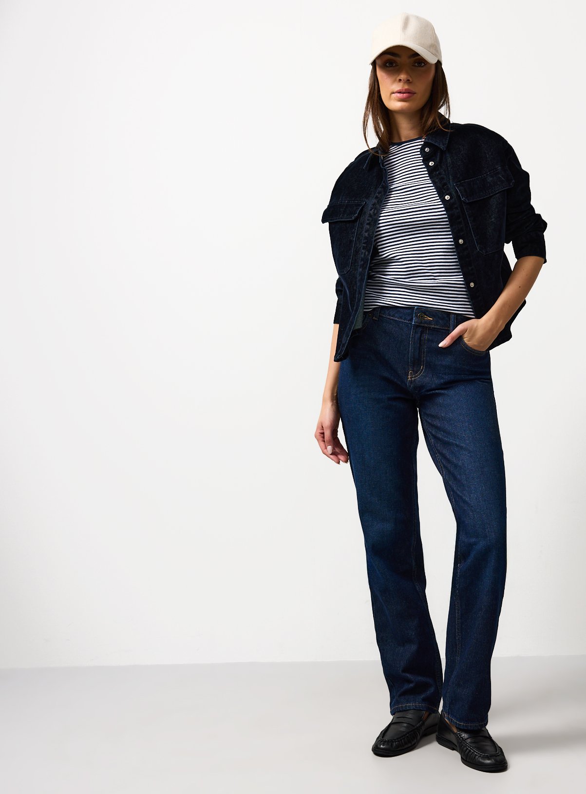 Dark Denim Relaxed Straight Leg Jeans 16L