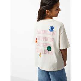 White Harry Potter Hogwarts Graphic T-Shirt