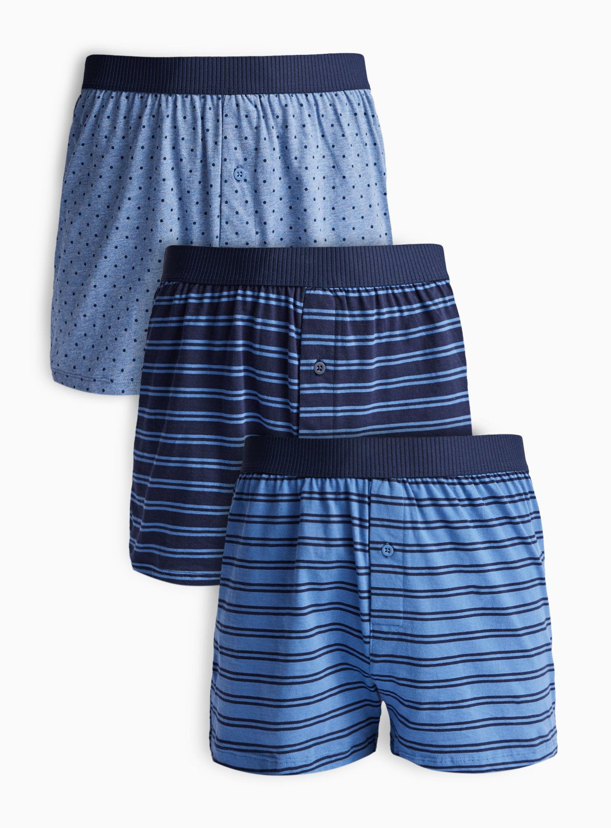 Blue Striped Jersey Boxers 3 Pack XXXL