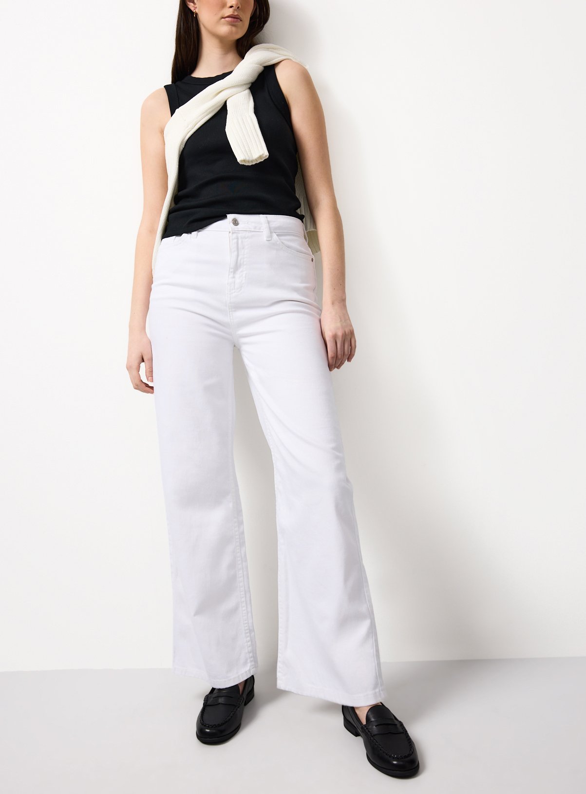 White Wide Leg Jeans 