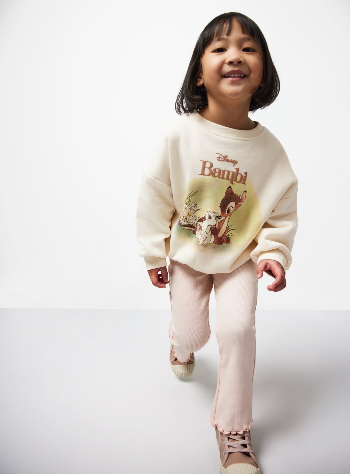 Pale Pink Ribbed Flared Leggings 5-6 years