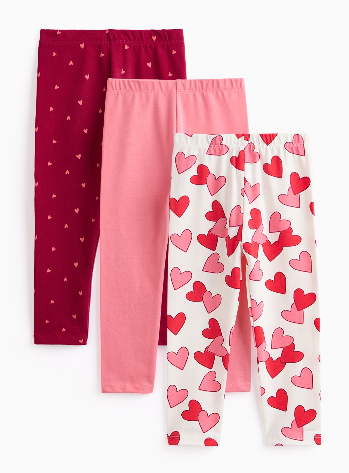 Heart Printed Leggings 3 Pack 