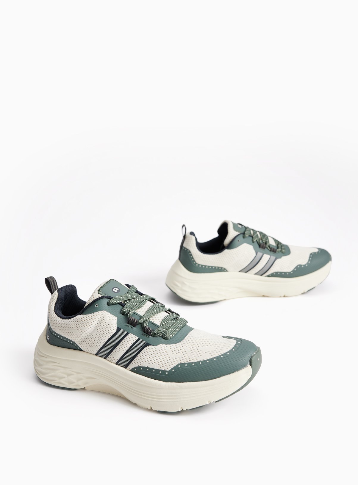 REAKTIV Green and Cream Trainers 