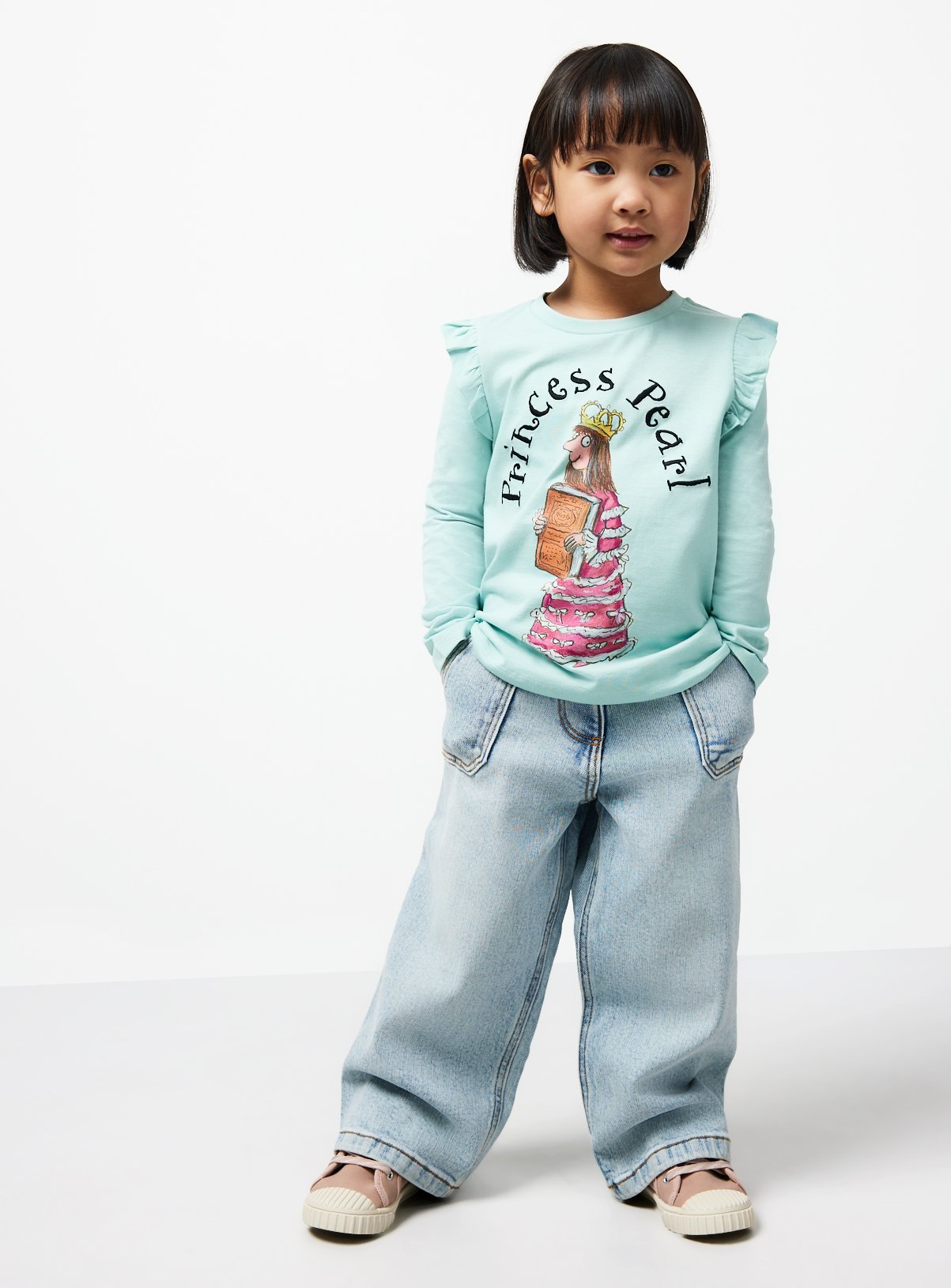 Green Princess Pearl Graphic Long Sleeve Tee 