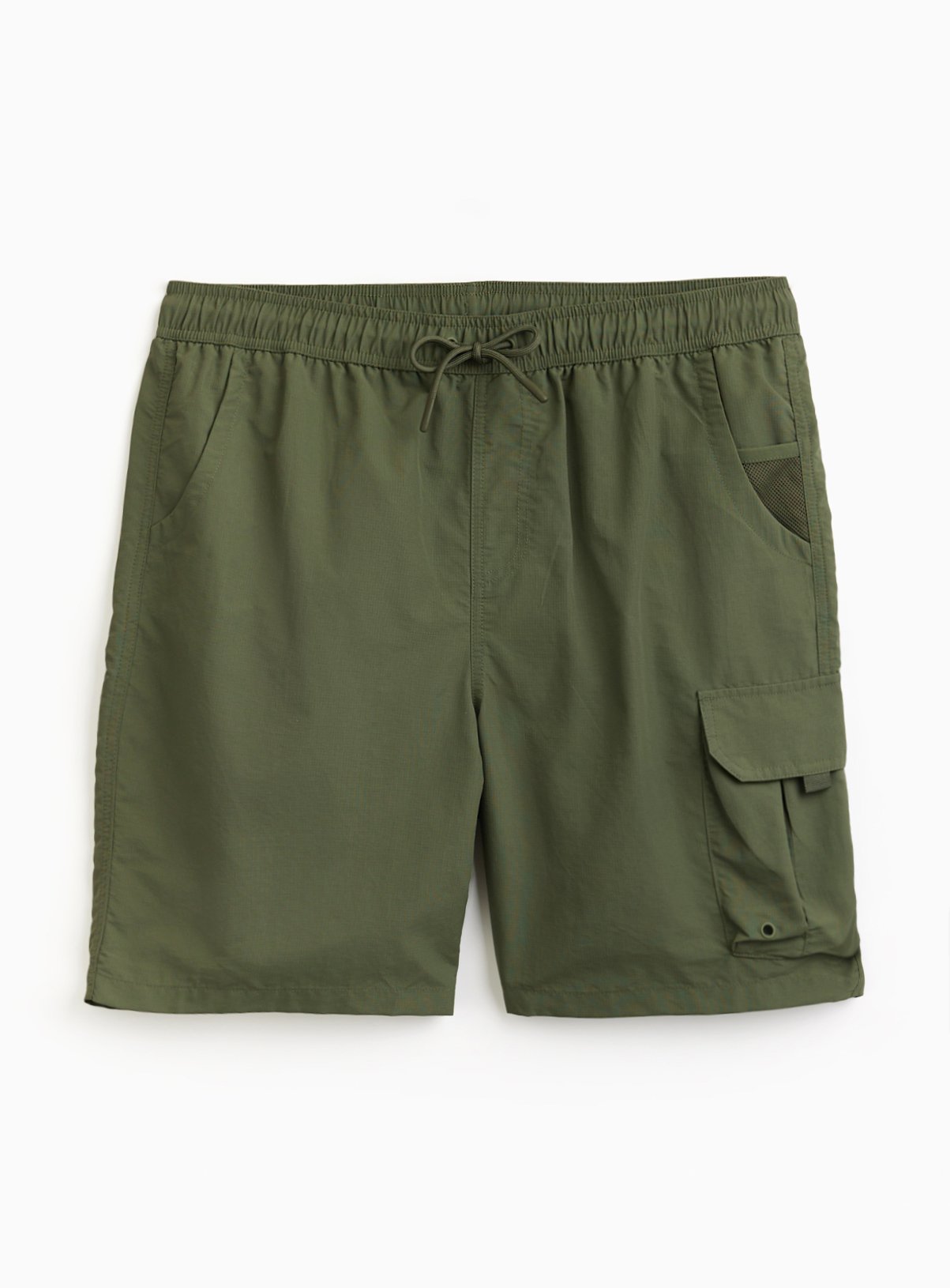 Khaki Cargo Style Swim Shorts 
