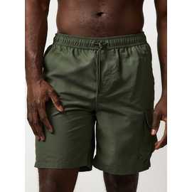Khaki Cargo Style Swim Shorts