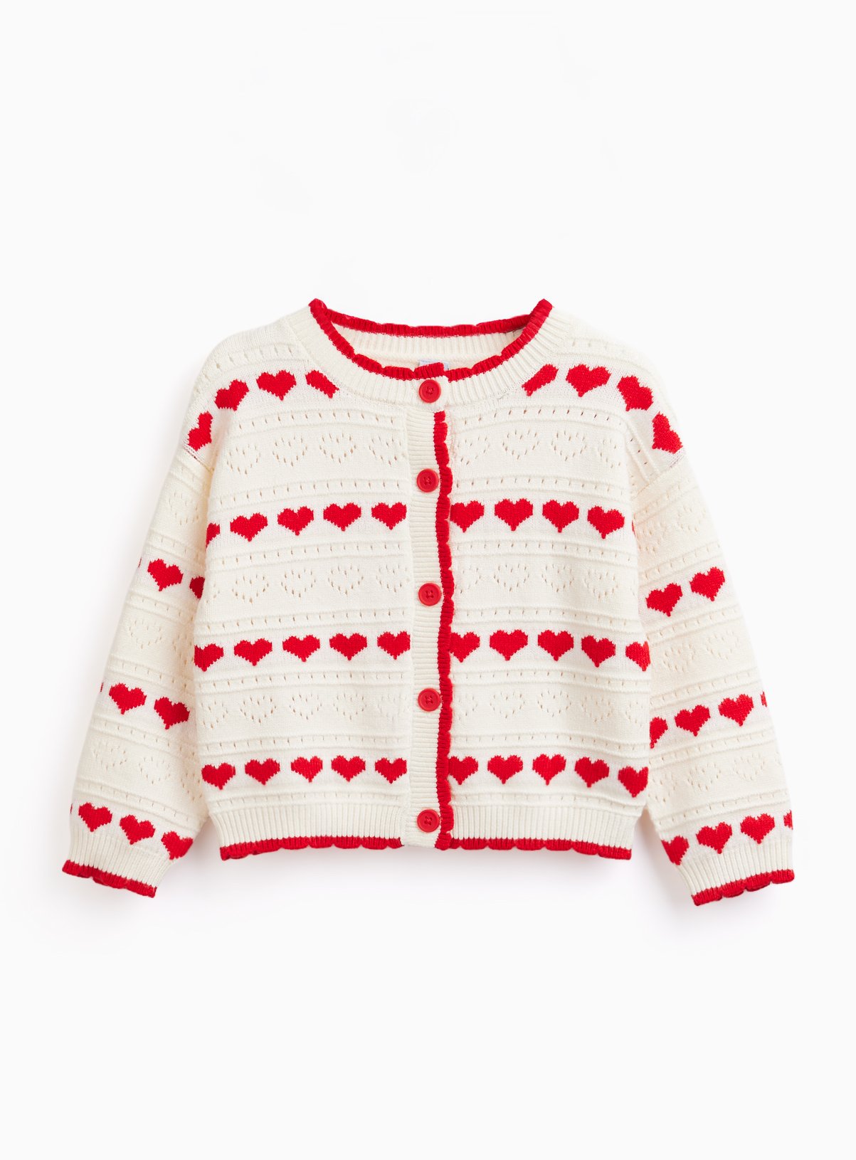 Mini Me Valentine's Heart Print Cardigan 1-2 years