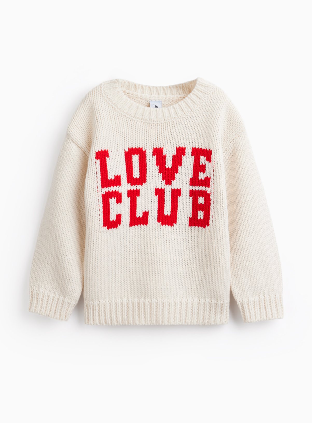 Mini Me Valentines Cream Love Club Jumper 