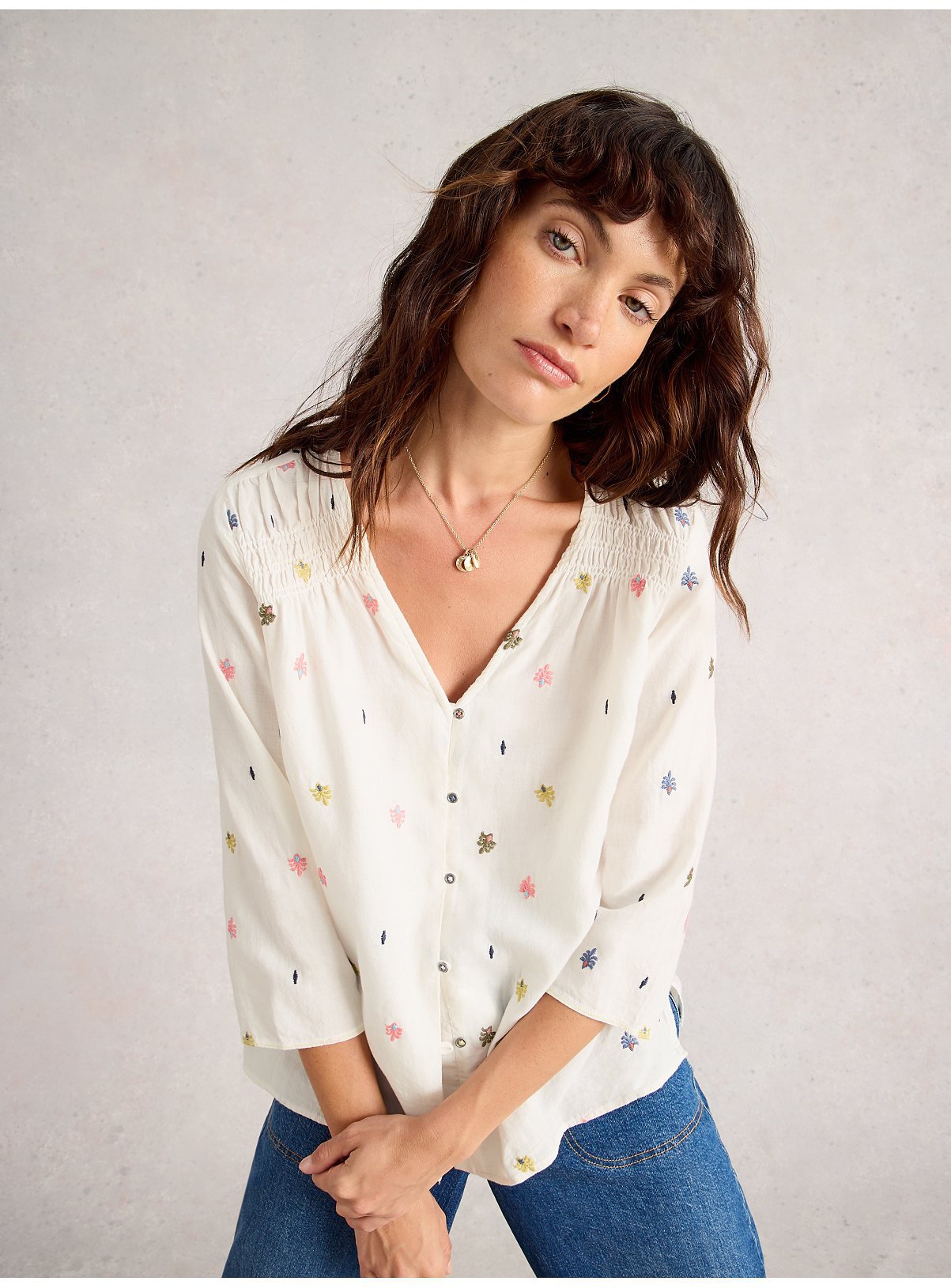 WHITE STUFF Rae Cotton Top