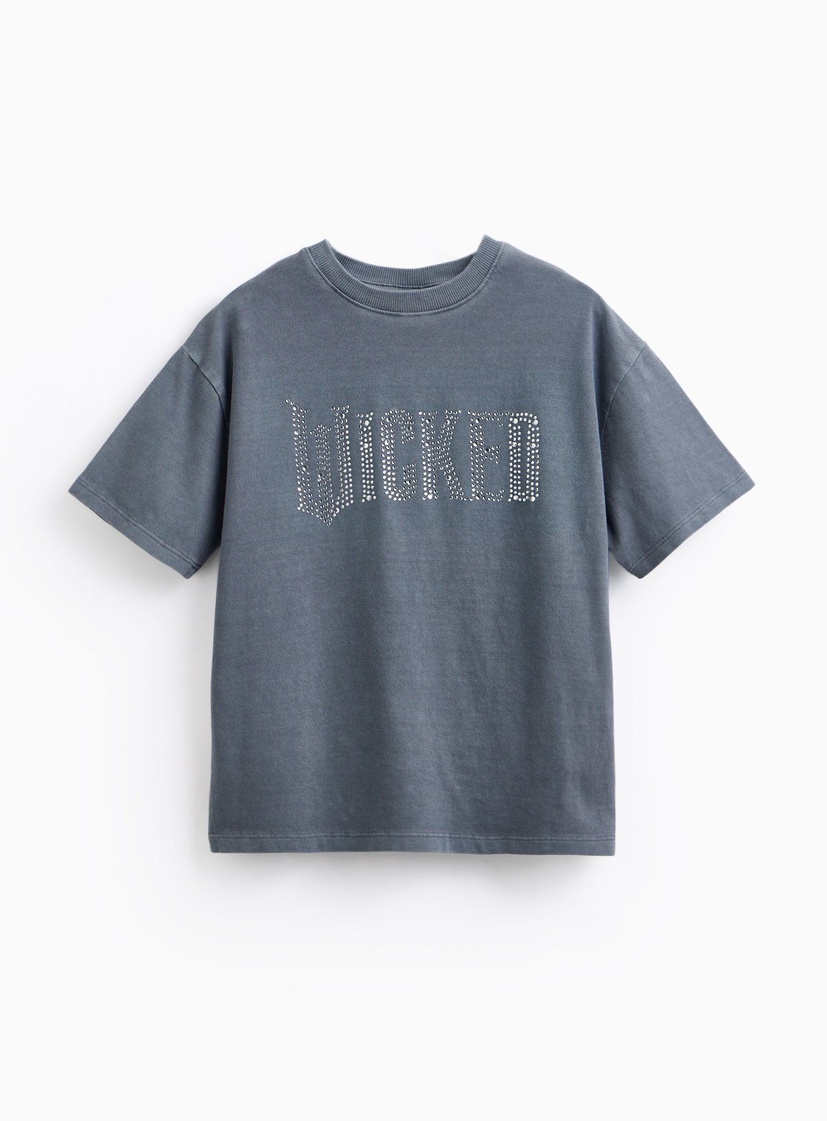 Grey Oversized Wicked Printed T-Shirt 