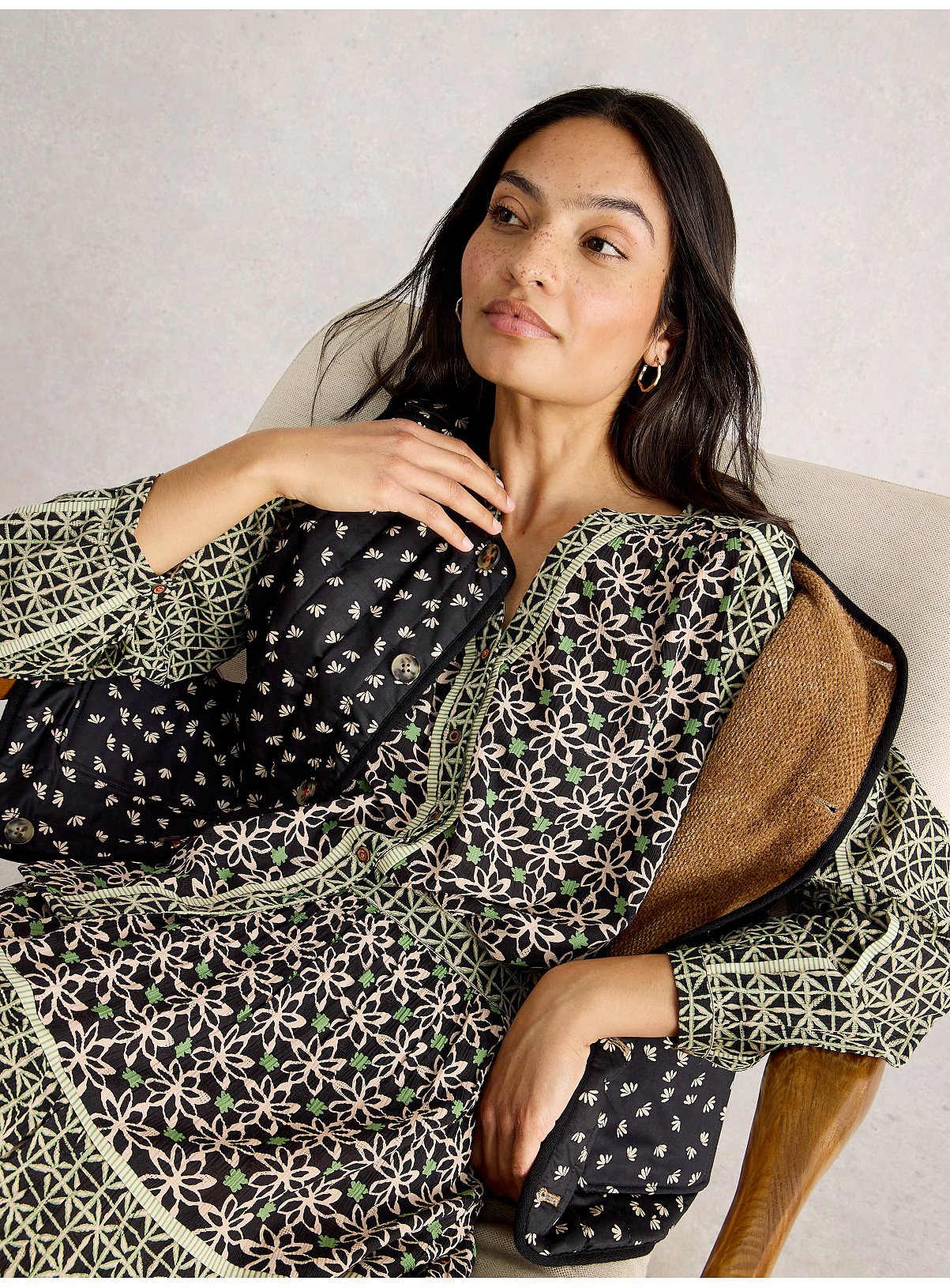 WHITE STUFF Mabel Mixed Print Top 