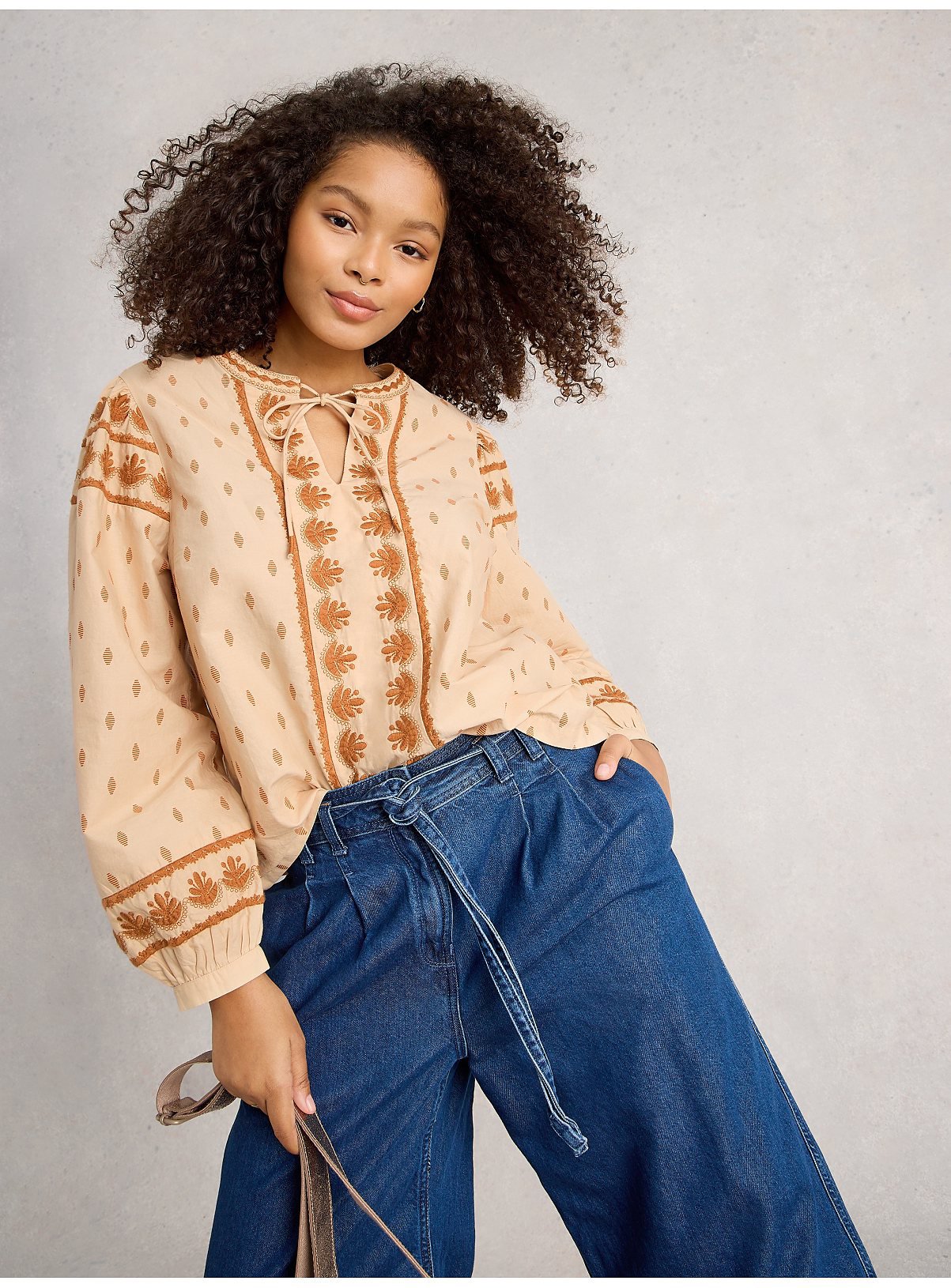 WHITE STUFF Lila Embroidered Top 