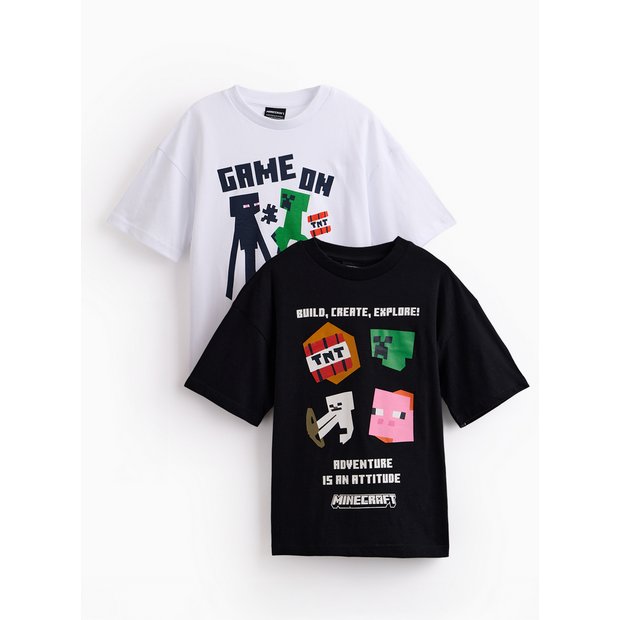 Buy Minecraft Character Print T-Shirts 2 Pack 6 years | T-shirts and shirts | Argos